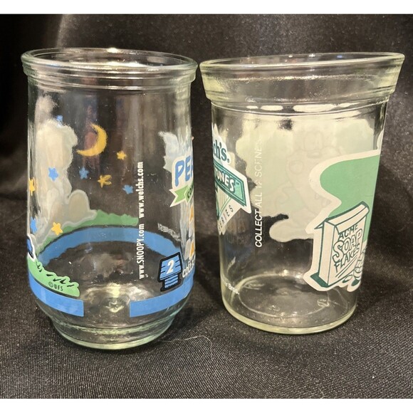 Set of 2 Welchs VTG 1994 Looney Tunes & 2001 Peanuts Jelly Jars Drinking Glasses - Picture 2 of 10